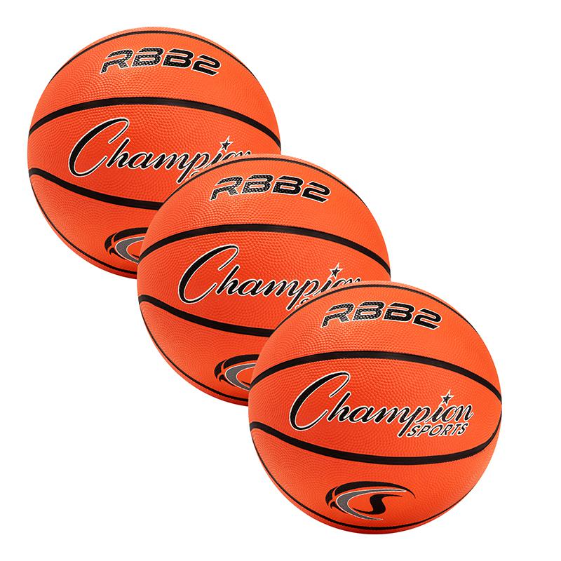 Junior Rubber Basketball, Orange, Pack of 3. Picture 2