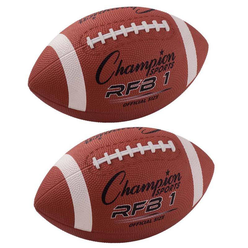 Official Size Rubber Football, Pack of 2. Picture 2