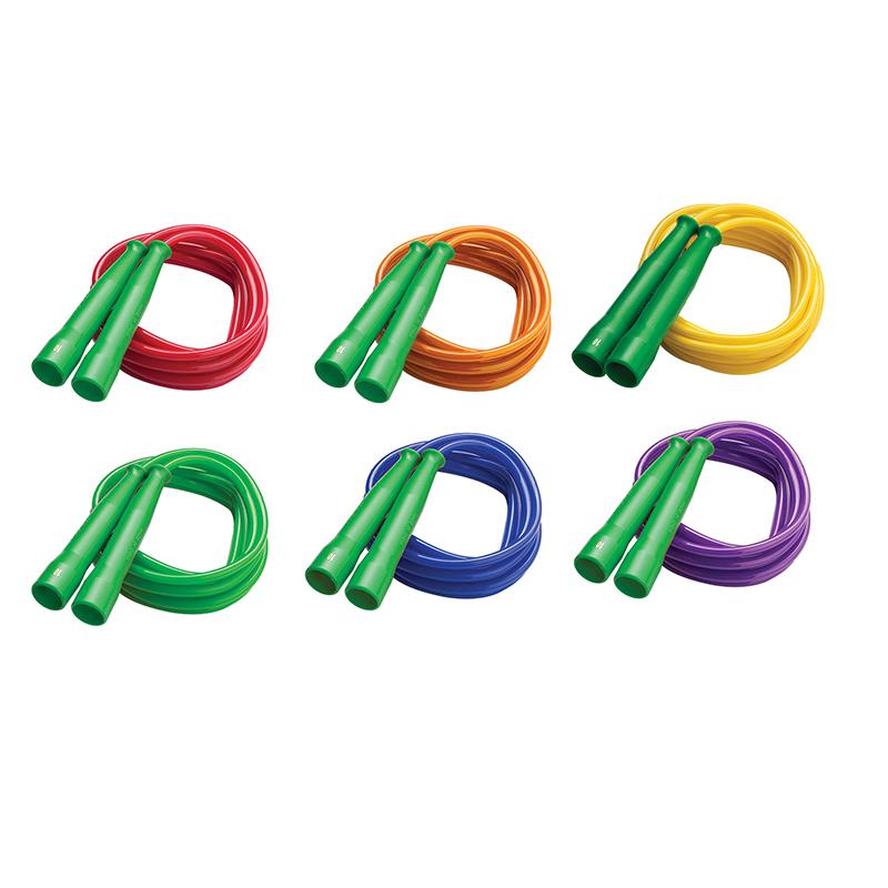 Licorice Speed Jump Rope, 10' with Green Handles, Pack of 6. Picture 2