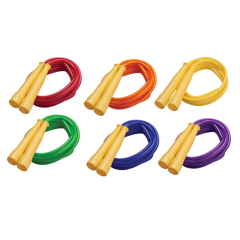 Licorice Speed Jump Rope, 8' with Yellow Handles, Pack of 6. Picture 2
