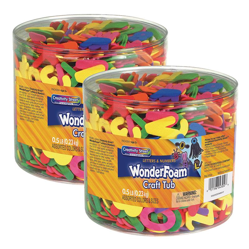 WonderFoam Craft Tub, Letters and Numbers, 1/2 lb. Per Tub, 2 Tubs. Picture 2