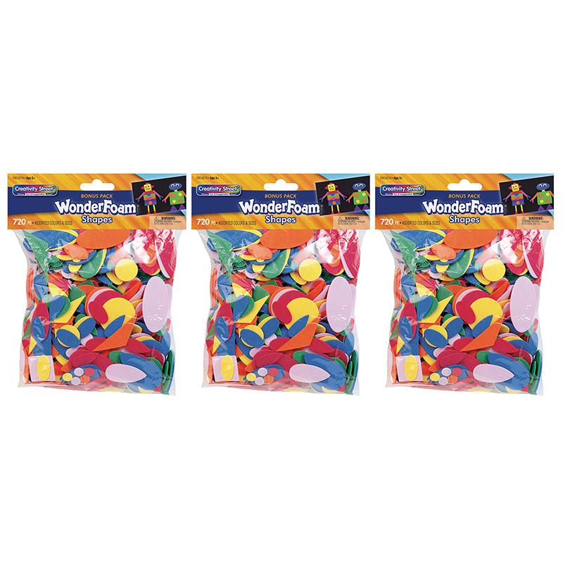 WonderFoam Shapes, Assorted Sizes, 720 Pieces Per Pack, 3 Packs. Picture 2