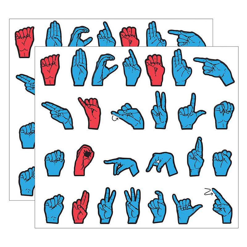 Magnetic Sign Language Letters, Red & Blue Colors, 26 Pieces Per Pack, 2 Packs. Picture 2