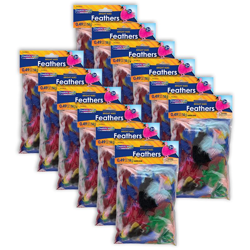 Turkey Plumage Feathers, Assorted Bright Hues, 14 grams Per Pack, 12 Packs. Picture 2