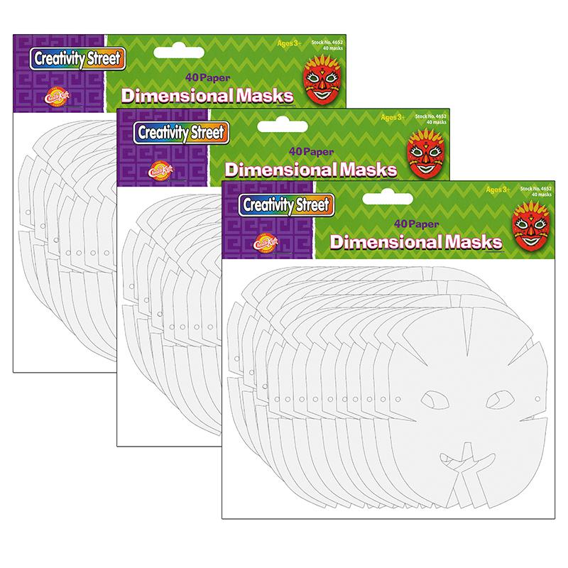 Die-Cut Dimensional Paper Masks, 10-1/2" x 8-1/4", 40 Per Pack, 3 Packs. Picture 2