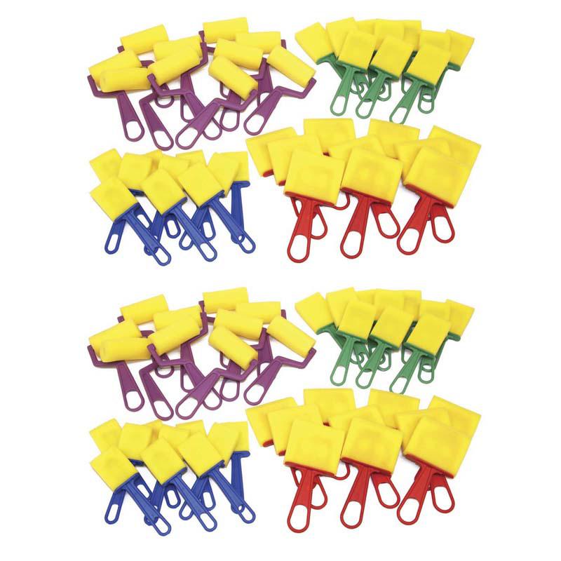 Foam Brush Classroom Pack, Assorted Colors & Sizes, 40 Pieces Per Pack, 2 Packs. Picture 2