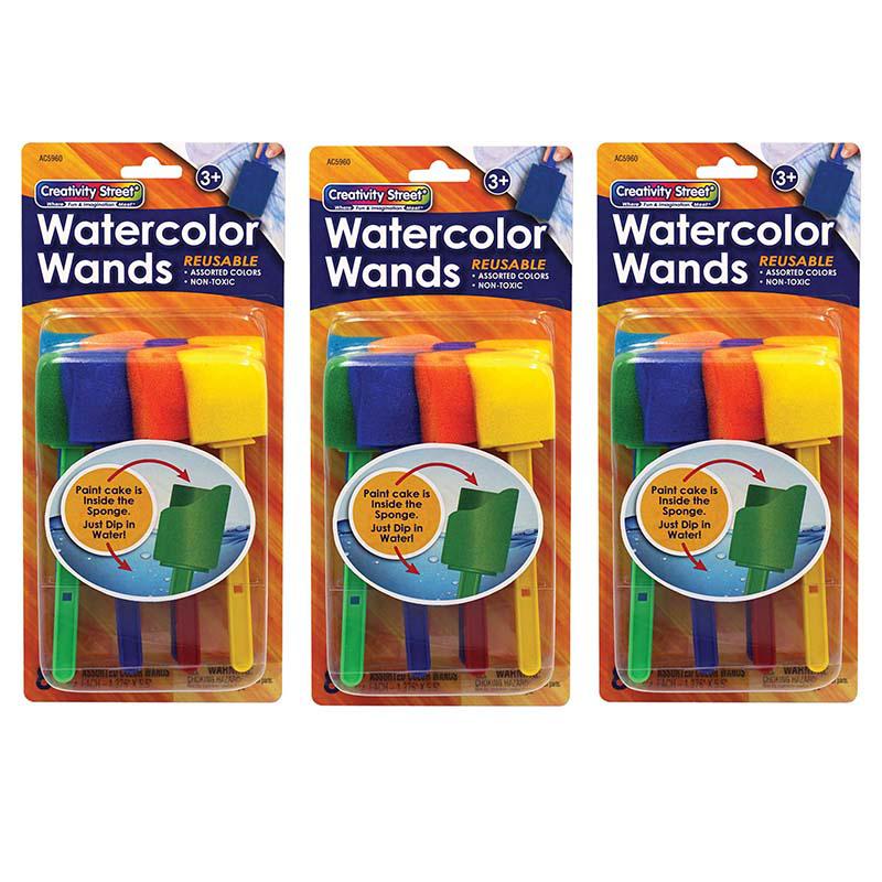 Watercolor Wands with Paint, 8 1-3/8" x 5-1/2", 8 Per Pack, 3 Packs. Picture 2