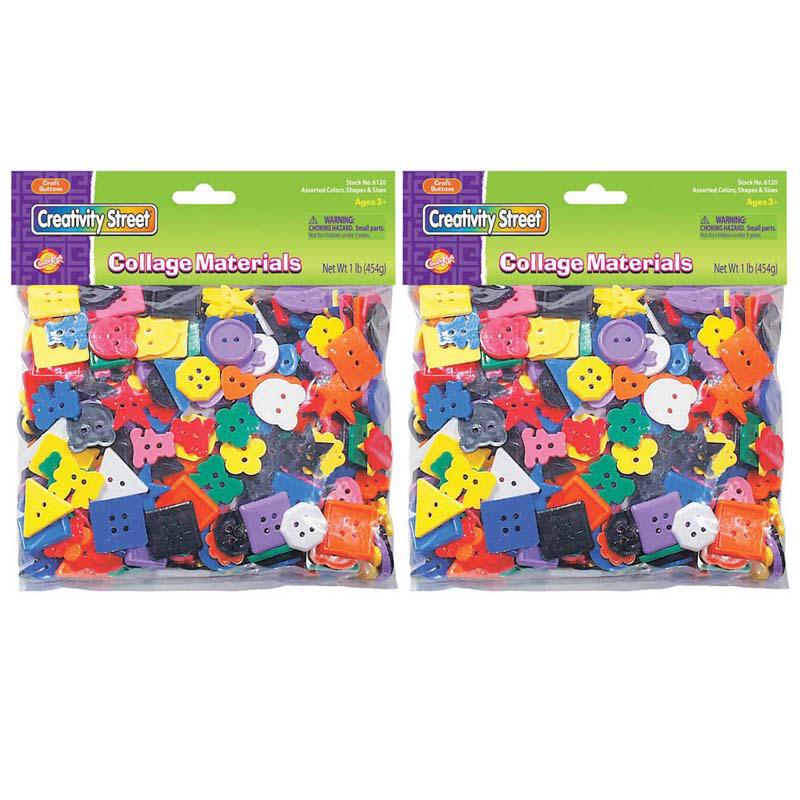 Plastic Buttons, Assorted Colors, 3/4" to 1", 1 lb. Per Pack, 2 Packs. Picture 2