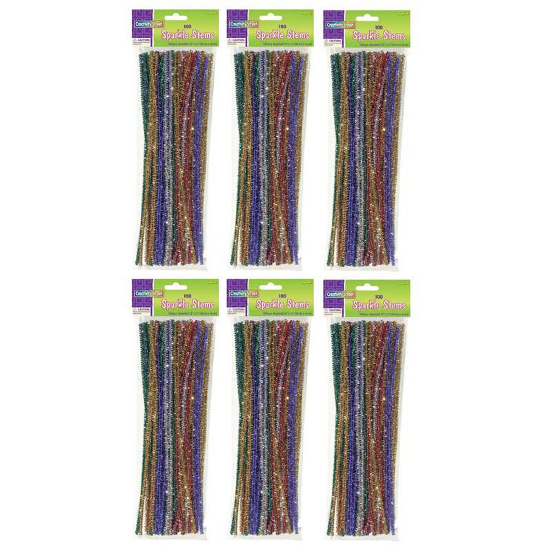 Jumbo Sparkle Stems, Assorted Colors, 12" x 6 mm, 100 Per Pack, 6 Packs. Picture 2
