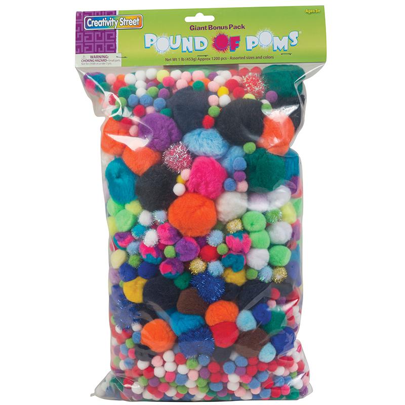 Pound of Poms, Assorted Colors & Sizes, 1 lb.. Picture 2