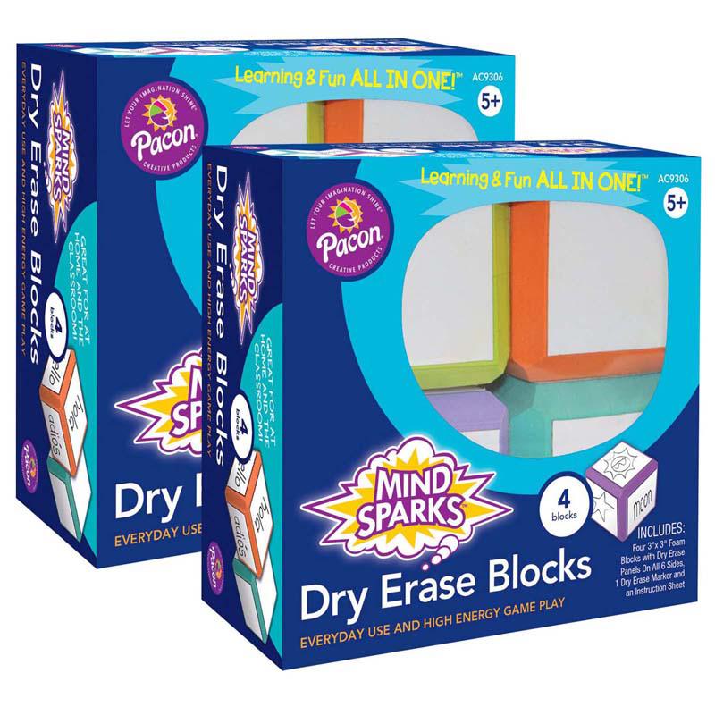 Dry Erase Blocks, Assorted Colors, 3" x 3", 4 Blocks Per Set, 2 Sets. Picture 2