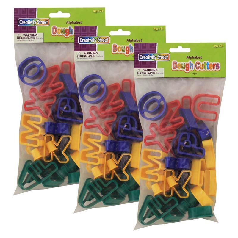 Dough & Clay Cutter Set, Capital Letters, 1-9/16", 26 Pieces Per Pack, 3 Packs. Picture 2