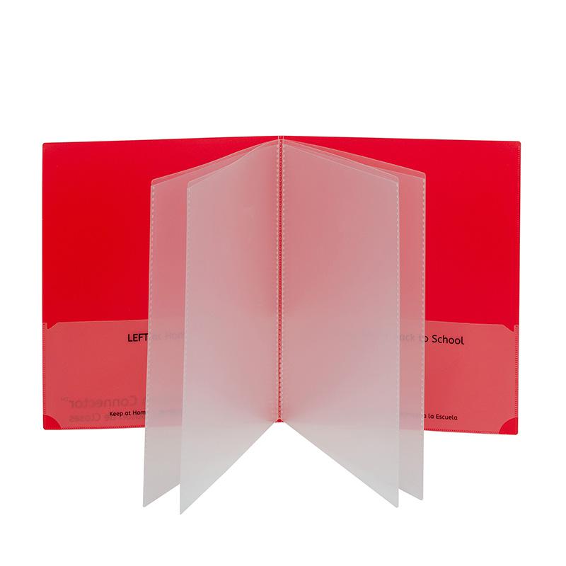 Classroom Connector Multi-Pocket Folders, Red, Box of 15. Picture 2