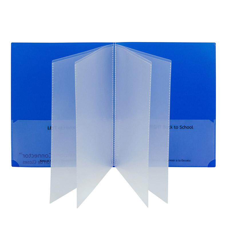 Classroom Connector Multi-Pocket Folders, Blue, Box of 15. Picture 2