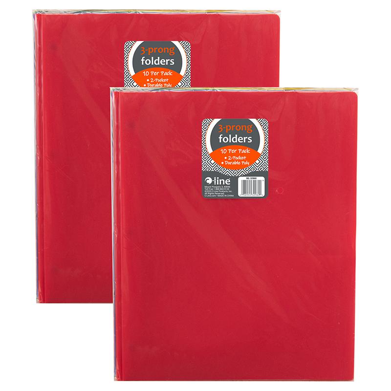 Two-Pocket Poly Portfolio Folder with Prongs, 10 Per Pack, 2 Packs. Picture 2