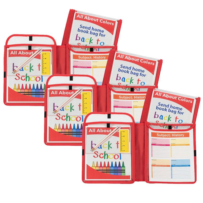 Homework Connector Folder, Red, Pack of 3. Picture 2