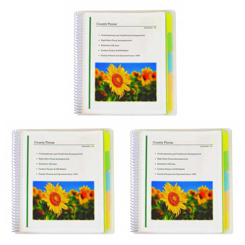 10-Pocket Poly Portfolio with Write-On Index Tabs, 5-Tab, Pack of 3. Picture 2