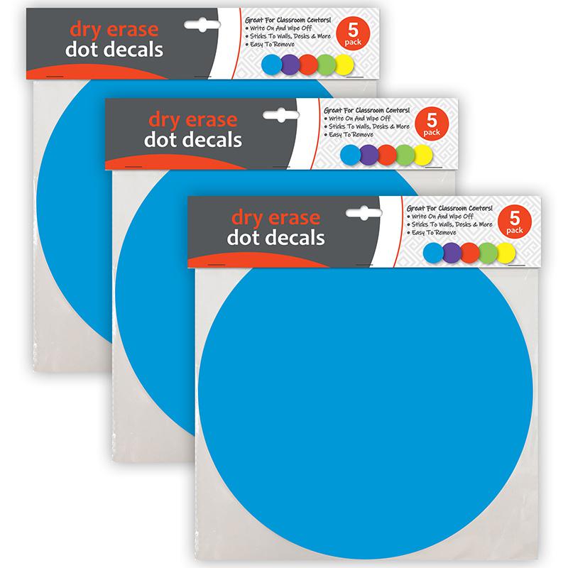 Dry Erase Dot Decals, Assorted, 11", 5 Per Pack, 3 Packs. Picture 2