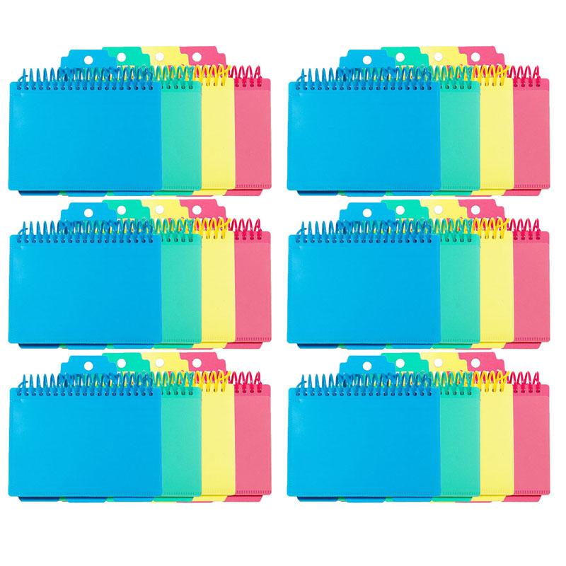 Spiral Bound Index Card Notebook with Index Tabs, Pack of 6. Picture 2