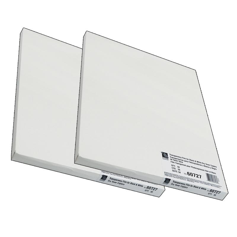 Plain Paper Copier Transparency Film, Clear, 50 Sheets Per Pack, 2 Packs. Picture 2