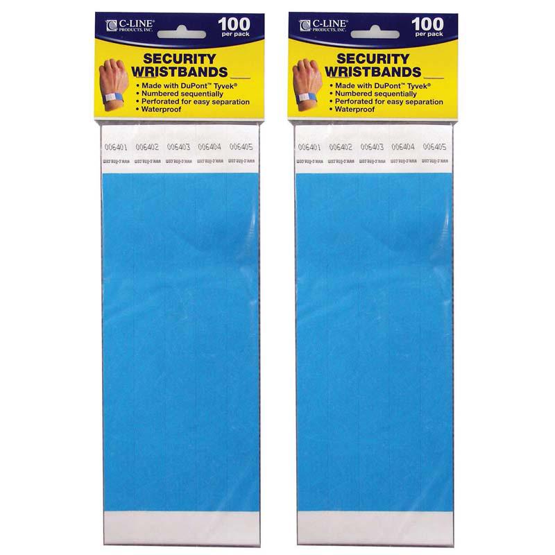DuPont Tyvek Security Wristbands, Blue, 100 Per Pack, 2 Packs. Picture 2