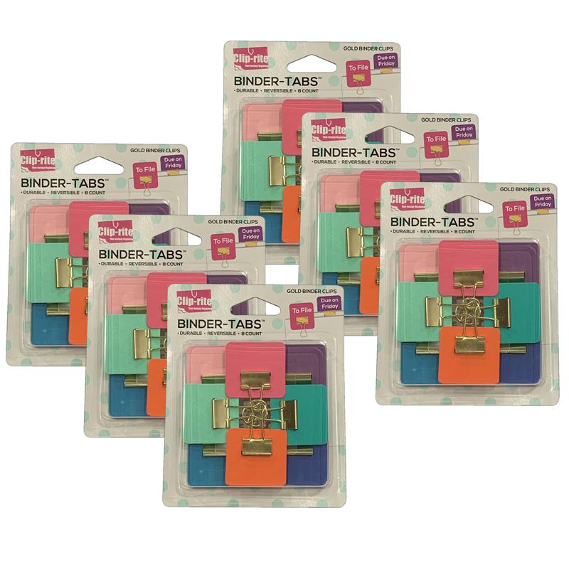 Binder Tabs, Assorted Gold Plated, 8 Per Pack, 6 Packs. Picture 2