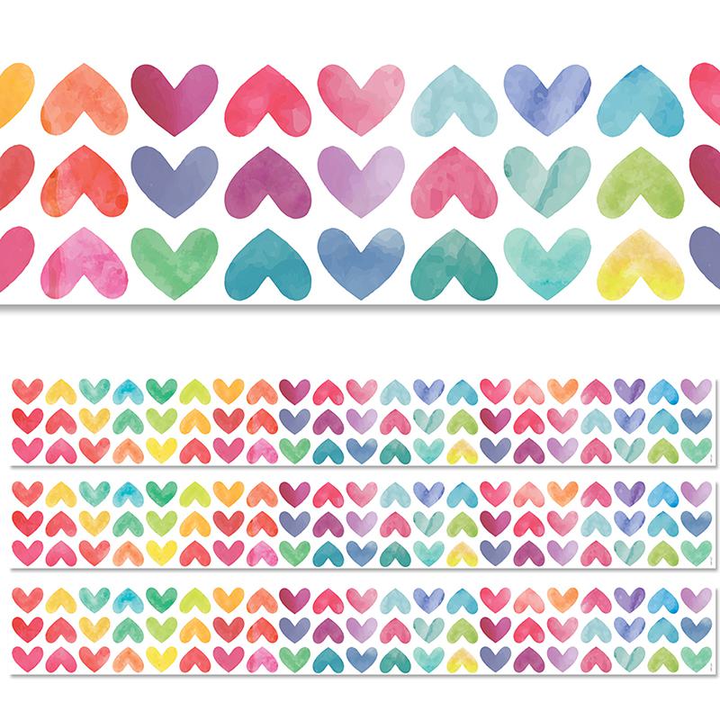 Colorful Hearts EZ Border, 48 Feet, 3 Packs. Picture 2
