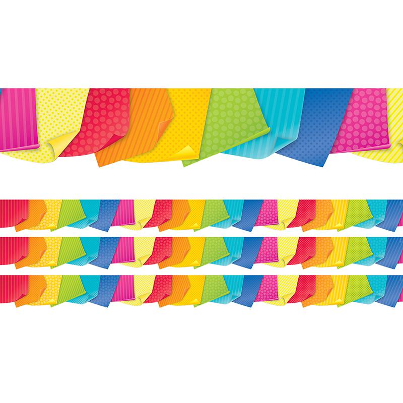 Bold & Bright Sticky Notes EZ Border, 48 Feet Per Pack, 3 Packs. Picture 2