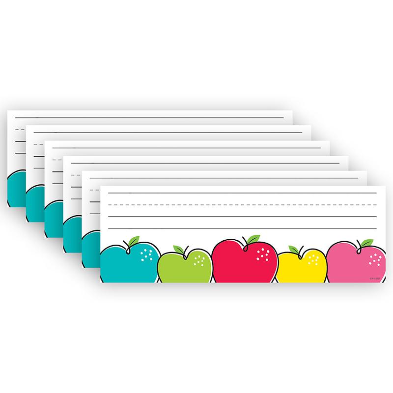 Doodle Apples Name Plates, 9-1/2" x 3-1/4", 36 Per Pack, 6 Packs. Picture 2
