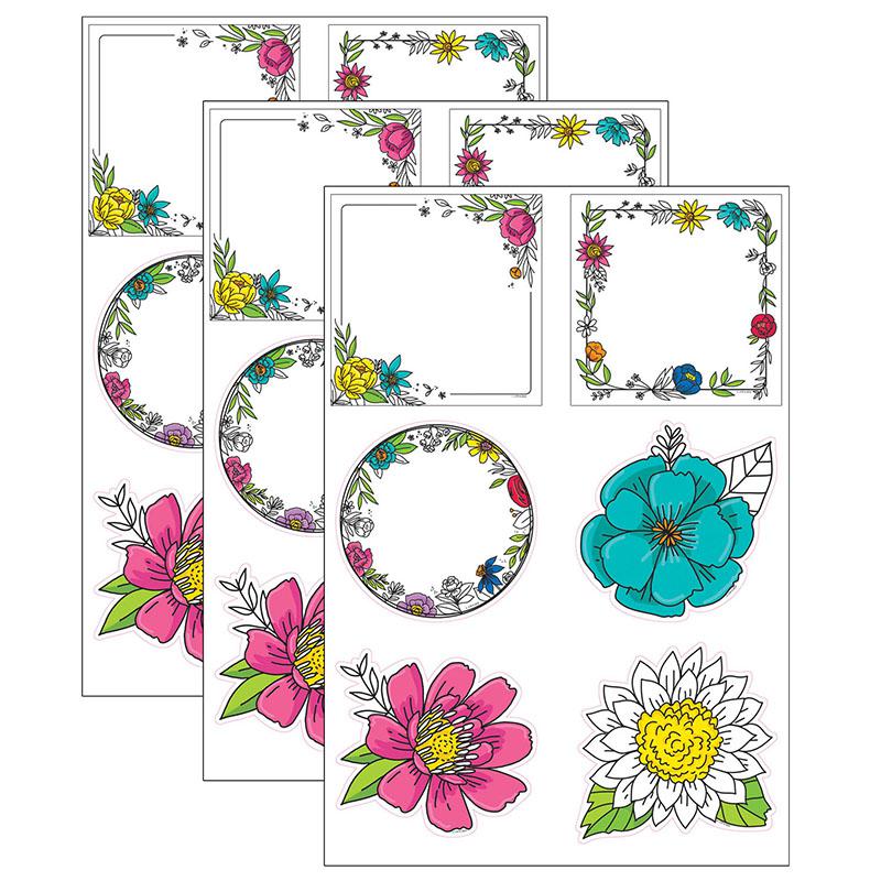 Bright Blooms Doodly Blooms 6" Designer Cut-Outs, 36 Per Pack, 3 Packs. Picture 2