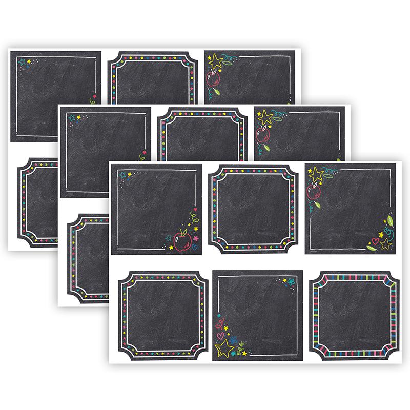 Colorful Chalk Cards 6 Inch Designer Cut-Outs, 36 Per Pack, 3 Packs. Picture 2