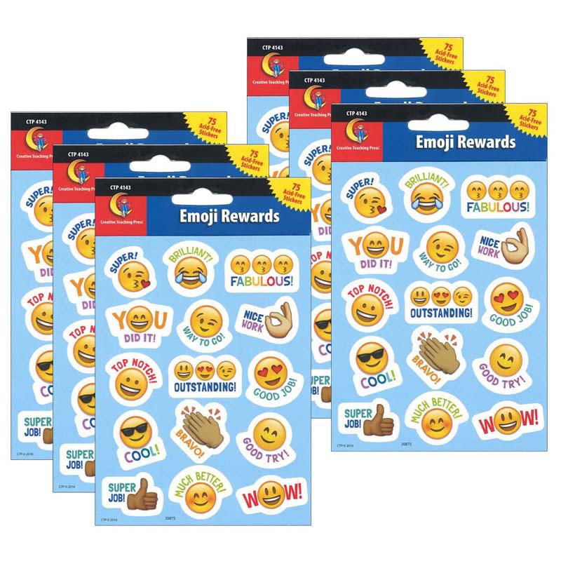 Emoji Fun Reward Stickers, 75 Per Pack, 6 Packs. Picture 2