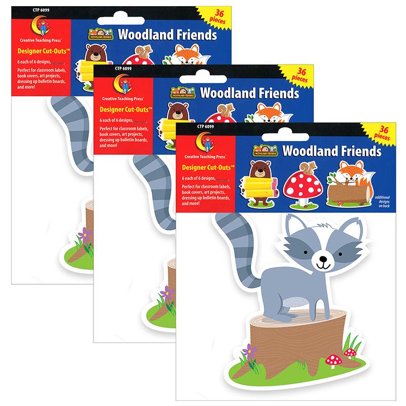 Woodland Friends 6" Designer Cut-Outs, 36 Per Pack, 3 Packs. Picture 2