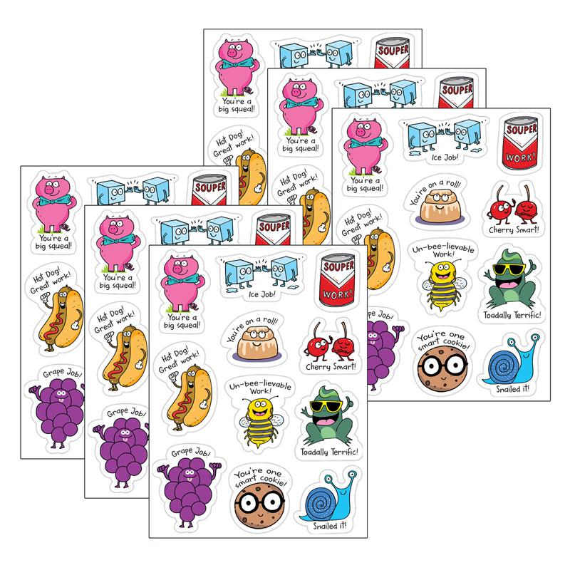 So Much Pun! Punny Reward Stickers, 55 Per Pack, 6 Packs. Picture 2