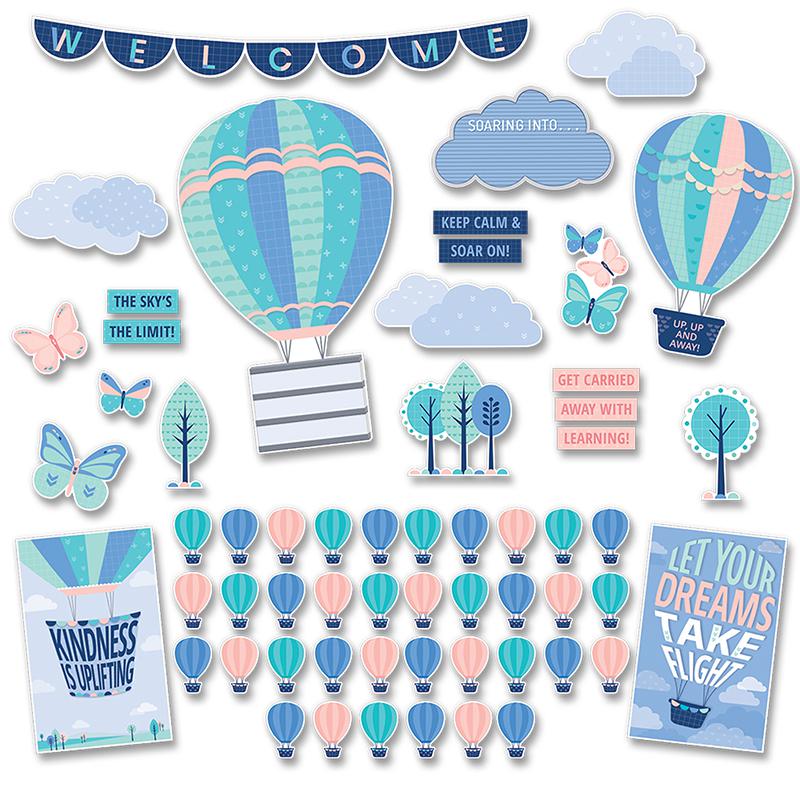 Calm & Cool Soaring High Bulletin Board Set, 57 Pieces. Picture 2