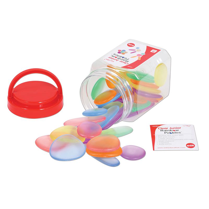 Junior Rainbow Pebbles - Transparent - Mini Jar - Set of 36. Picture 2