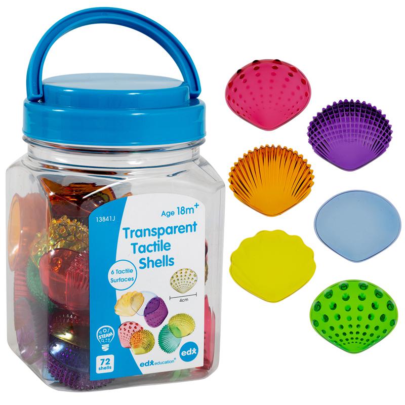 Tactile Shells - Transparent - Mini Jar - Set of 72. Picture 2