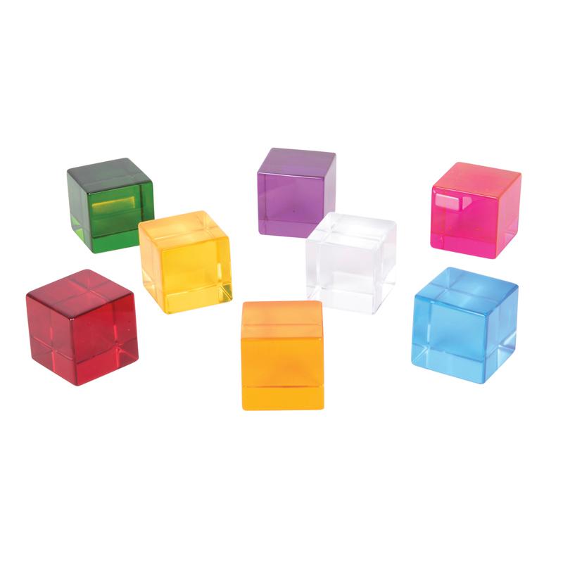 Perception Cubes - Set of 8 - Assorted Colors - Transparent Manipulatives. Picture 2