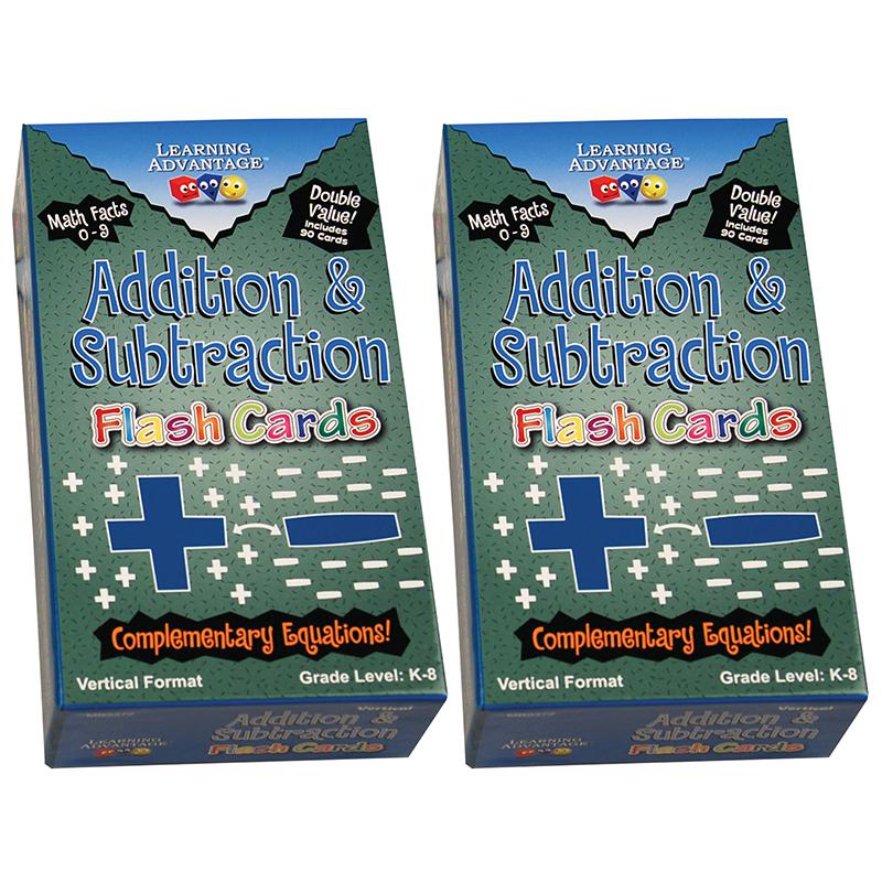 Value Vertical Flash Cards Addition & Subtraction Set - 90 Per Pack, 2 Packs. Picture 2
