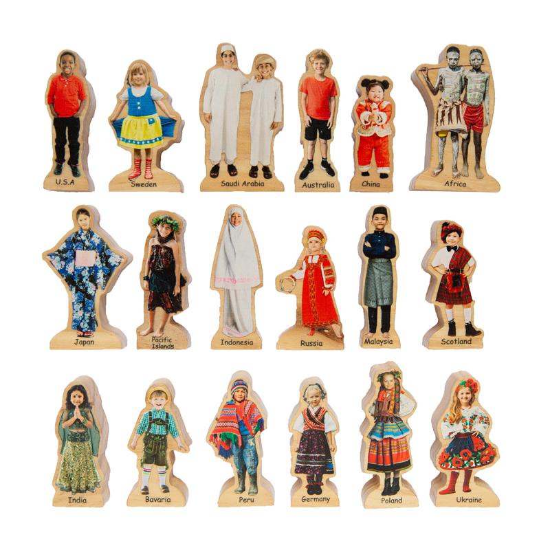 People Around the World Wooden Blocks - Set of 18 - Ages 1+. Picture 2