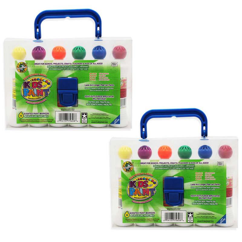 Kids Scented Paint Markers, Assorted Colors, 6 Per Pack, 2 Packs. Picture 2
