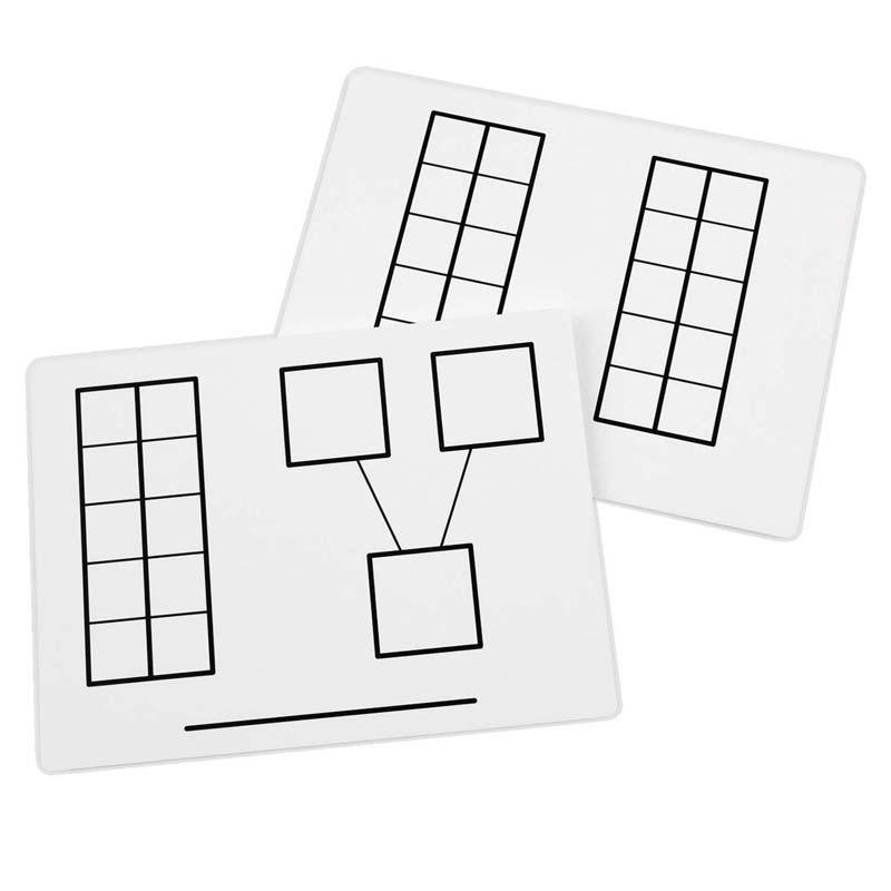 Write-On/Wipe-Off Ten-Frame Mats, Set of 10, 2 Sets. Picture 2