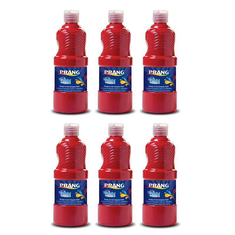 Washable Tempera Paint, Red, 16 oz, Pack of 6. Picture 2