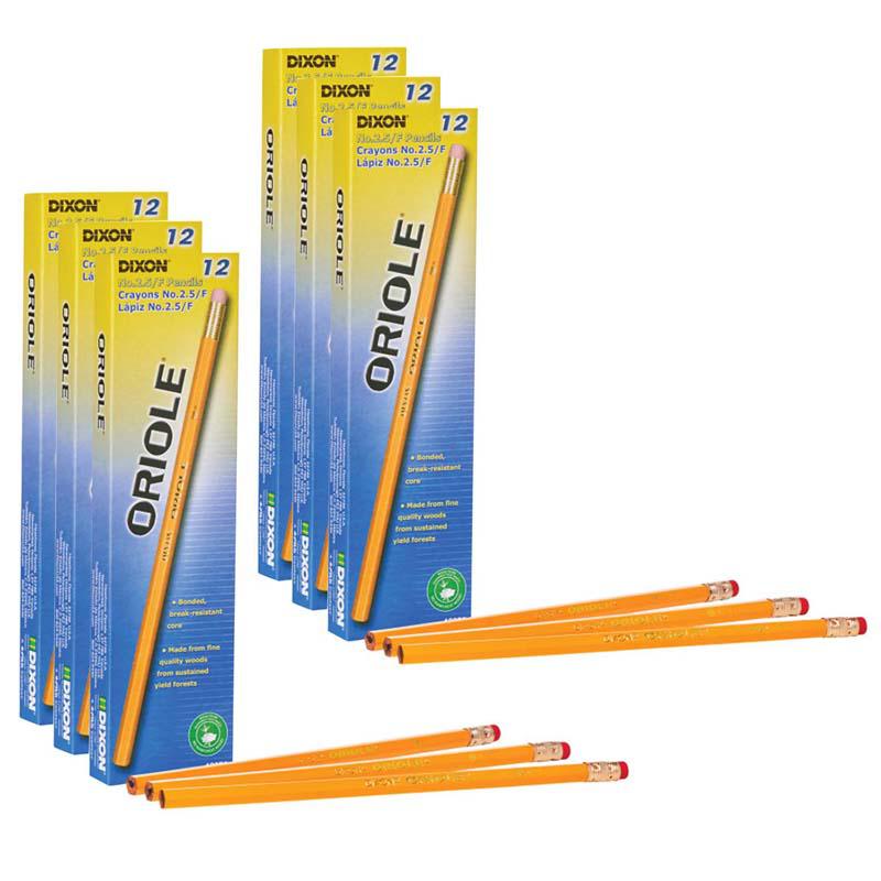 Pencils, No. 2.5 Medium Yellow, Unsharpened, 12 Per Box, 6 Boxes. Picture 2