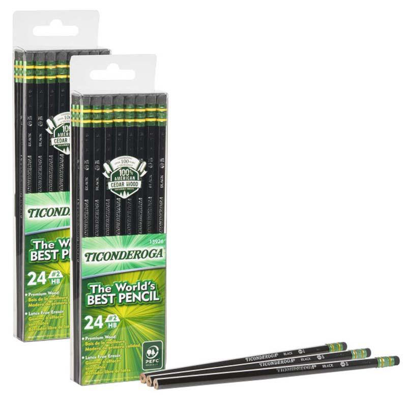 Pencils, #2 Soft, Black, Unsharpened, 24 Per Pack, 2 Packs. Picture 2