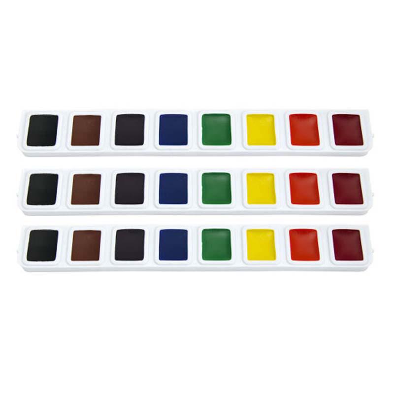 Half Pan Watercolor Refill Tray, 8 Colors, 3 Per Box, 3 Boxes. Picture 2