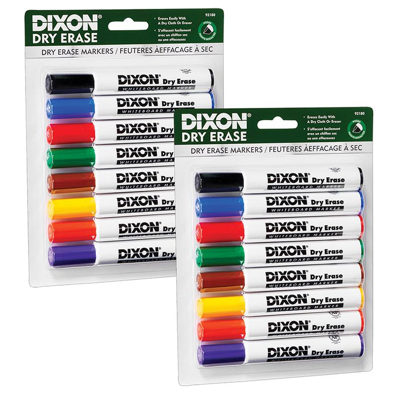Dry Erase Markers Wedge Tip, 8 Colors Per Set, 2 Sets. Picture 2
