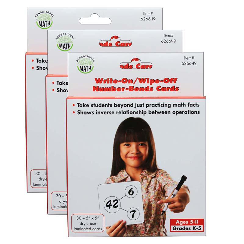 Write-On/Wipe-Off Number-Bonds Cards, 30 Per Pack, 3 Packs. Picture 2