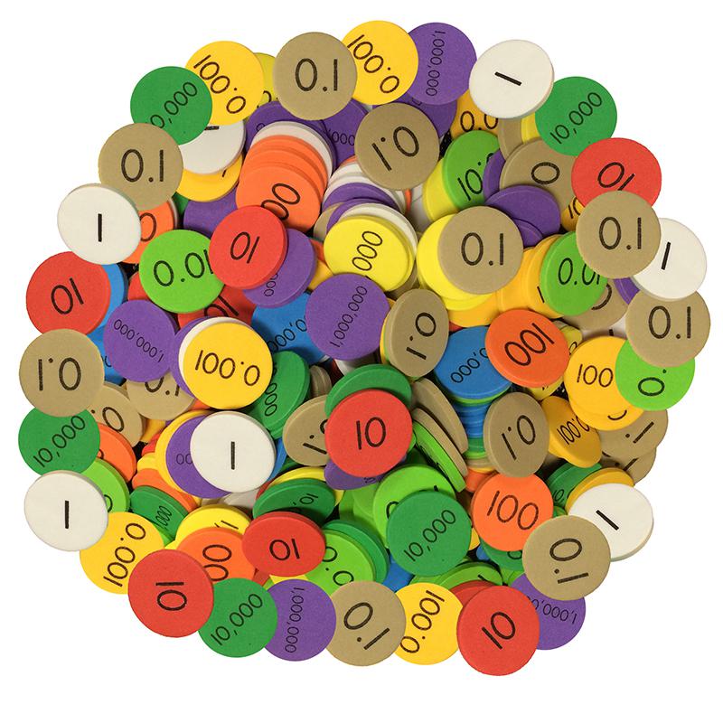 10-Value Decimals to Whole Numbers Place Value Disc, Pack of 3000. Picture 2
