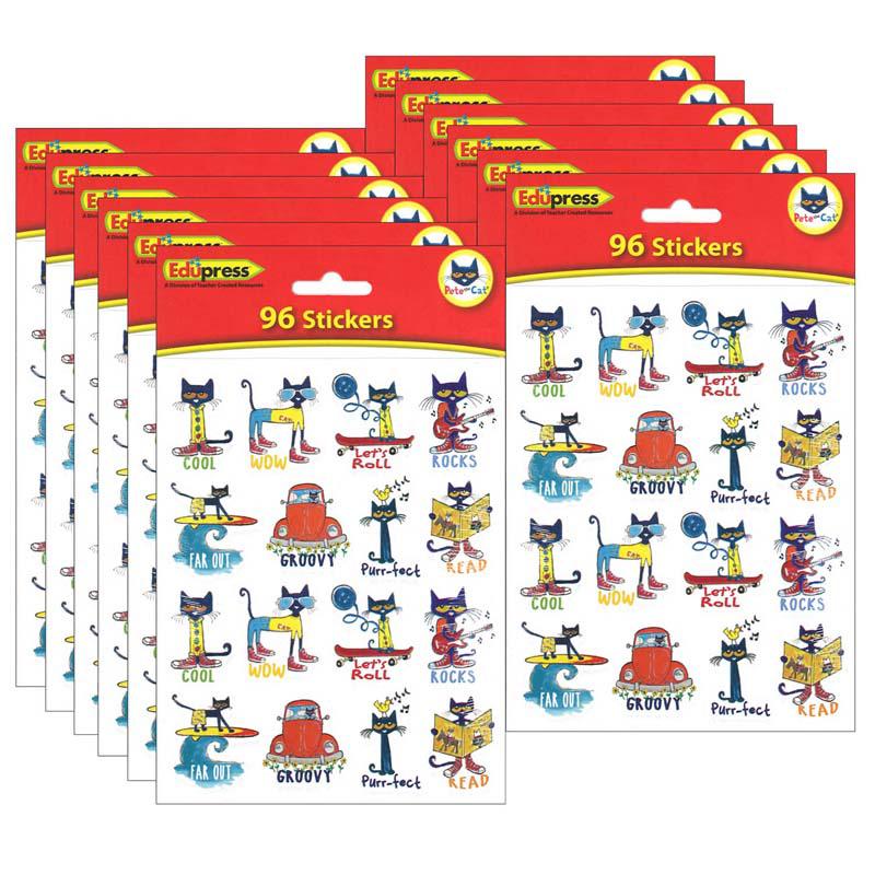 Pete the Cat Stickers, 1", 96 Per Pack, 12 Packs. Picture 2